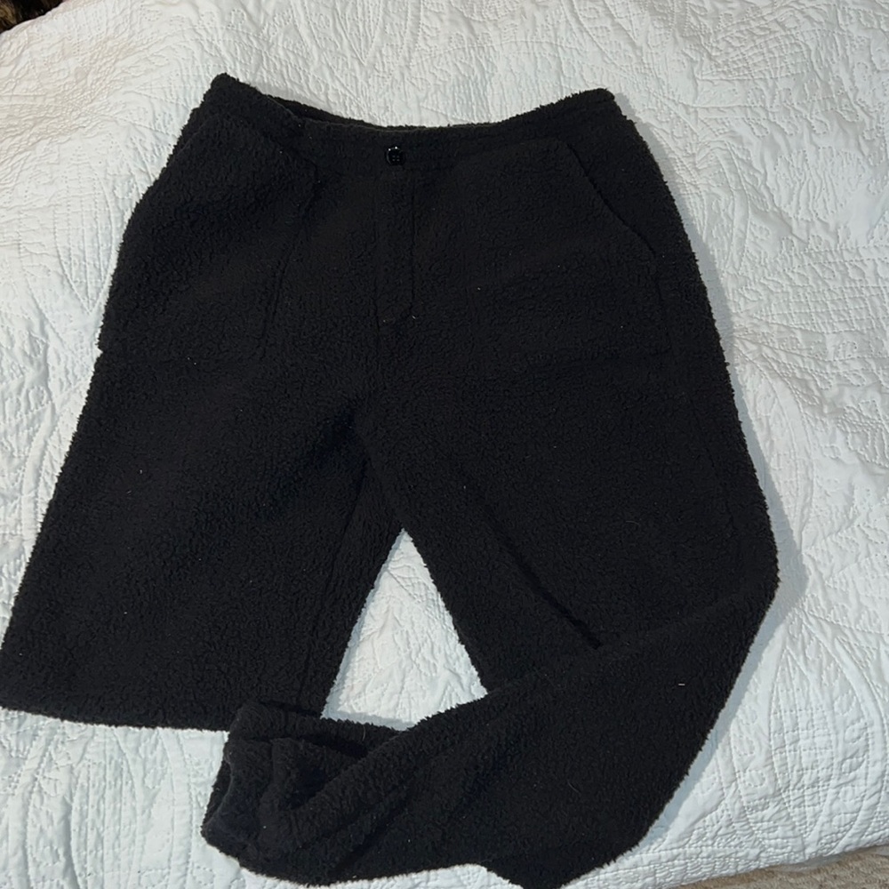 Blank NYC black fuzzy joggers